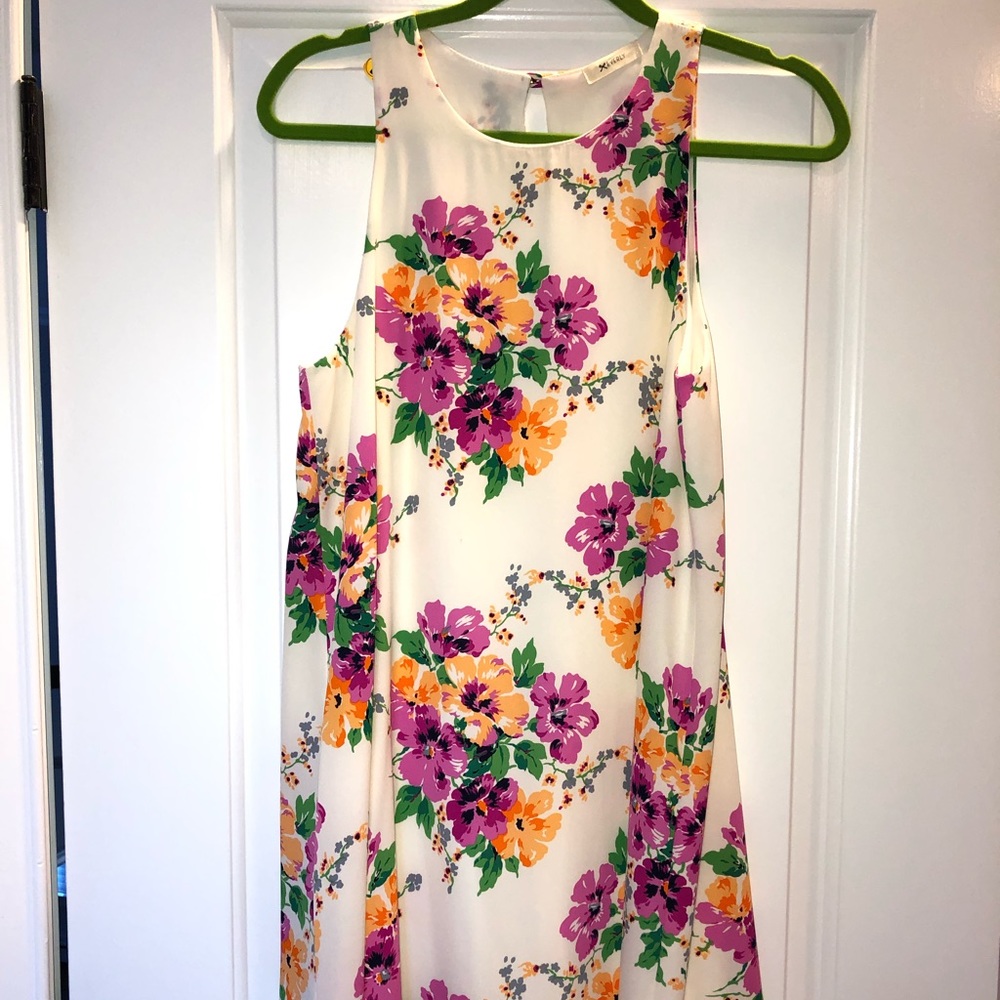 Floral Silk Swing Dress
